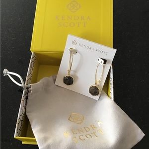 Kendra Scott Davis Gold drop Earrings-iridescent brown NWT